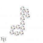 Motif Note de musique avec Strass Hotfix Swarovski Xirius 2078 coloris Cristal Aurore Boréale thermocollant