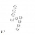 Motif Éclair avec Strass Hotfix Swarovski Xirius 2078 coloris Cristal thermocollant