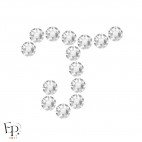 Motif J avec Strass Hotfix Swarovski Xirius 2078 coloris Cristal thermocollant
