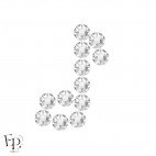 Motif Note de musique avec Strass Hotfix Swarovski Xirius 2078 coloris Cristal thermocollant