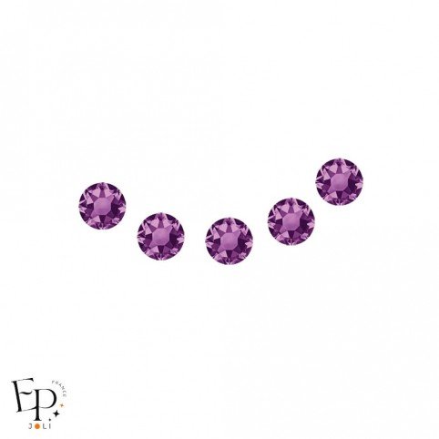 Motif Sourire avec Strass Hotfix Swarovski Xirius 2078 coloris Améthyste thermocollant