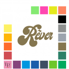 Rêver, écrit en lettres majuscule et minuscules à floquer style Vintage (police Midway Retro) - Uni mat thermocollant