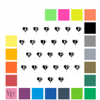 Lettres majuscules à floquer style Ballon anniversaire en forme de coeur (police Happy Birthday) - Uni mat thermocollant