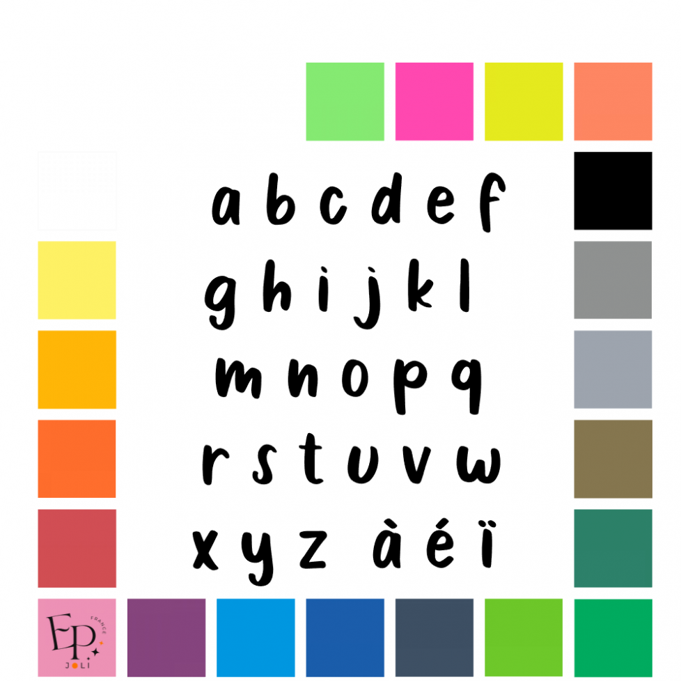 Lettres minuscules à floquer style Cookies (police Monster Cookies) - Uni mat thermocollant Lettres minuscules à floquer style Cookies (police Monster Cookies) - Uni mat thermocollant