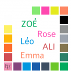 Prénoms en lettres majuscules et minuscules à floquer style Régime (police Alef) - Uni mat thermocollant
