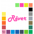 Rêver, en lettres majuscule et minuscules à floquer style Vent (police Harlow Solid Italic) - Uni mat thermocollant
