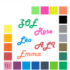 Prénoms en lettres majuscules et minuscules à floquer style Vent (police Harlow Solid Italic) - Uni mat thermocollant