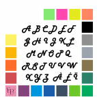 Lettres majuscules à floquer style Vent (police Harlow Solid Italic) - Uni mat thermocollant