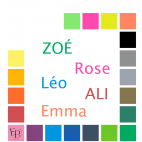 Prénoms en lettres majuscules et minuscules à floquer style Livre (police Lucida Sans) - Uni mat thermocollant