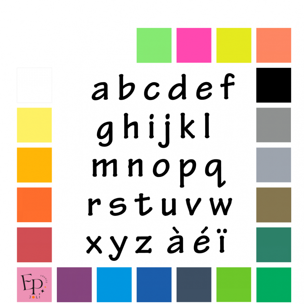 Lettres minuscules à floquer style Squelette (police Tekton Pro) - Uni mat thermocollant Lettres minuscules à floquer style Squelette (police Tekton Pro) - Uni mat thermocollant