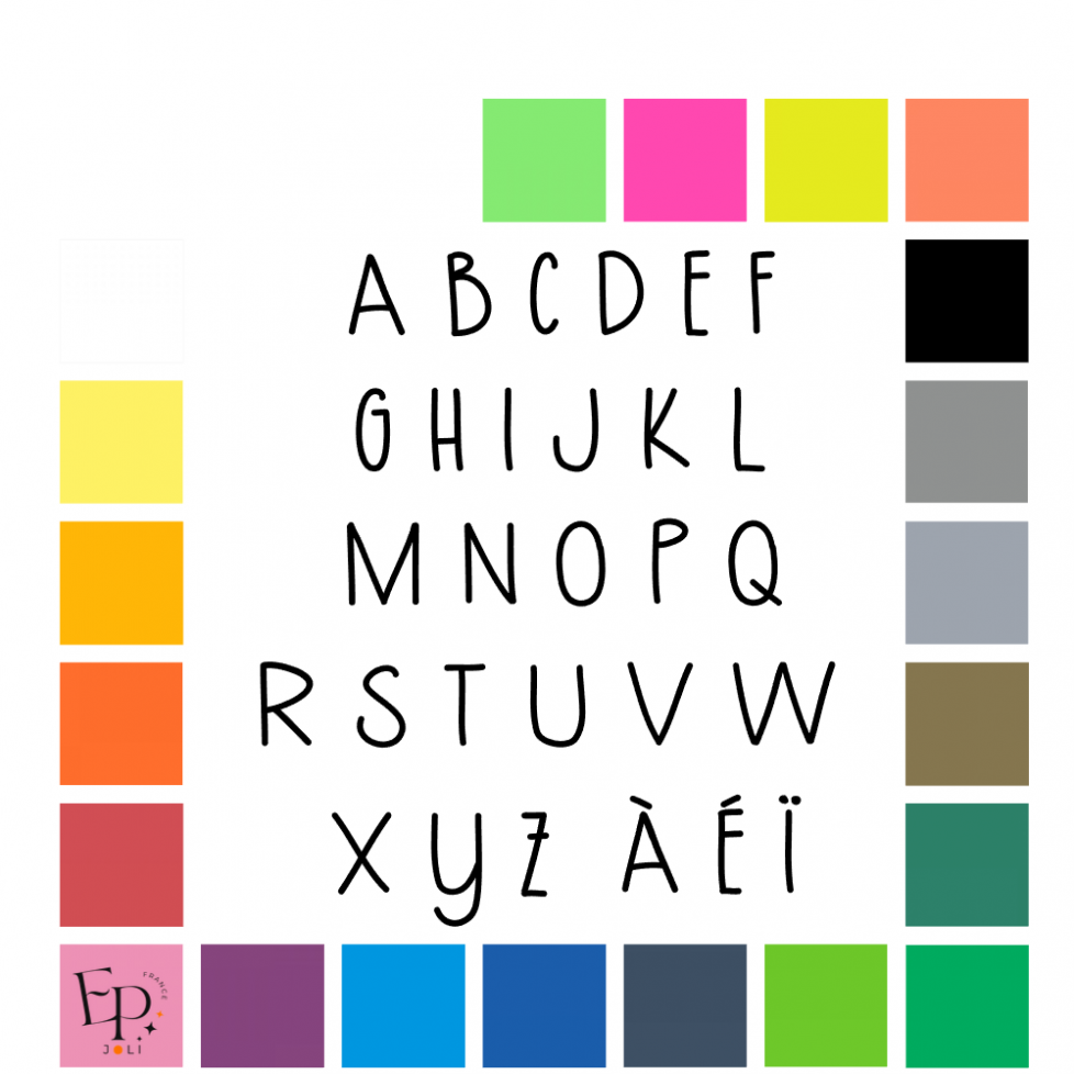Lettres majuscules à floquer style Brooklyn (police Baby Brooklyn) - Uni mat thermocollant Lettres majuscules à floquer style Brooklyn (police Baby Brooklyn) - Uni mat thermocollant