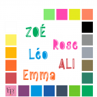 Prénoms en lettres majuscules et minuscules à floquer style Surprise (police Bryana Balon) - Uni mat thermocollant