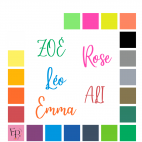 Prénoms en lettres majuscules et minuscules à floquer style Papillon (police Hey Butterfly) - Uni mat thermocollant