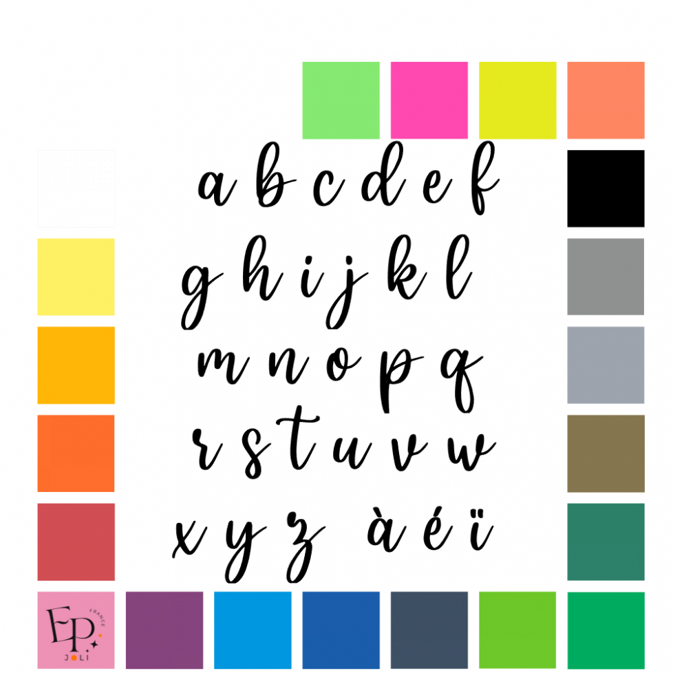 Lettres minuscules à floquer style Papillon (police Hey Butterfly) - Uni mat thermocollant Lettres minuscules à floquer style Papillon (police Hey Butterfly) - Uni mat thermocollant