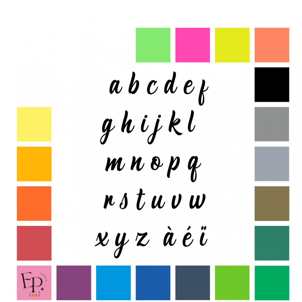 Lettres minuscules à floquer style Epervier (police Sparrowhawk) - Uni mat thermocollant Lettres minuscules à floquer style Epervier (police Sparrowhawk) - Uni mat thermocollant