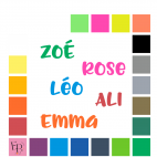 Prénoms en lettres majuscules et minuscules à floquer style Pâtisserie (police Fattycakes Smooth) - Uni mat thermocollant