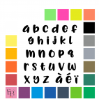 Lettres minuscules à floquer style Pâtisserie (police Fattycakes Smooth) - Uni mat thermocollant