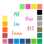 Prénoms en lettres majuscules et minuscules à floquer style Oiseau (police Blue Bird) - Uni mat thermocollant