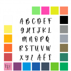 Lettres majuscules à floquer style Oiseau (police Blue Bird) - Uni mat thermocollant