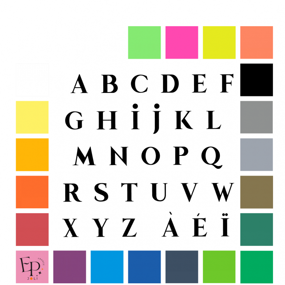 Lettres minuscules à floquer style Reine (police The Queen) - Uni mat thermocollant Lettres minuscules à floquer style Reine (police The Queen) - Uni mat thermocollant