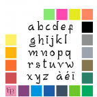 Lettres minuscules à floquer style Enfant (police Chilldren) - Uni mat thermocollant