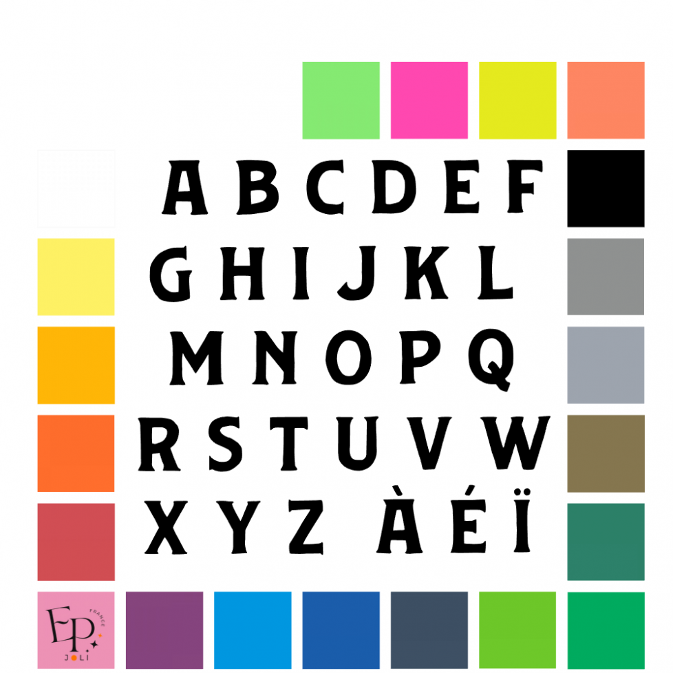 Lettres minuscules à floquer style Homme (police Huvet) - Uni mat thermocollant Lettres minuscules à floquer style Homme (police Huvet) - Uni mat thermocollant