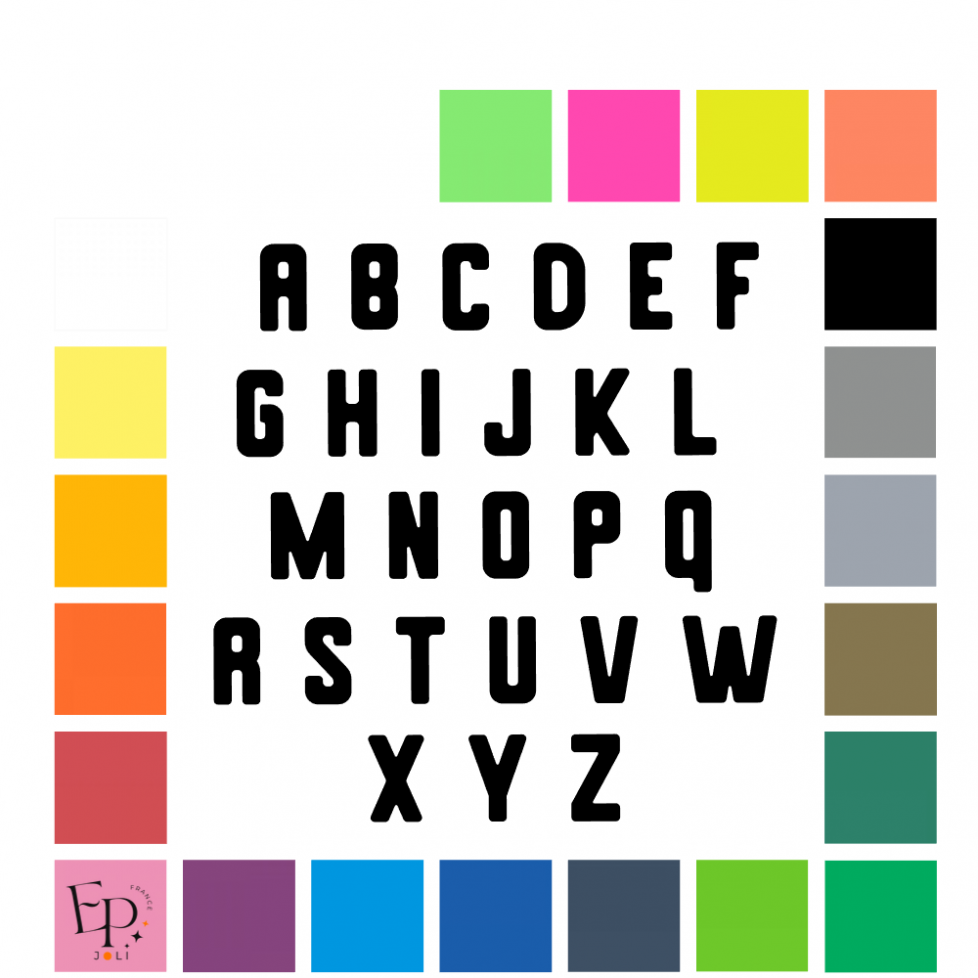 Lettres majuscules à floquer style Forêt (police Halken) - Uni mat thermocollant