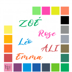 Prénoms en lettres à floquer majuscules et minuscules, style St Valentin (police Sweet Valentine) - Uni mat thermocollant