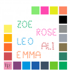 Prénoms en lettres à floquer, style Bonbon (police Candish) - Uni mat thermocollant