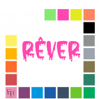 Rêver, en lettres à floquer style Blessure (police Hello Crush) - Uni mat thermocollant