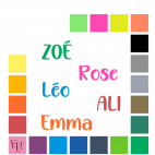 Prénoms en lettres majuscules et minuscules à floquer style Joie (police Happy Christmas Party - Uni mat thermocollant