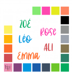 Prénoms en lettres majuscules et minuscules à floquer, style Jupiter (police Jupiter Love) - Uni mat thermocollant