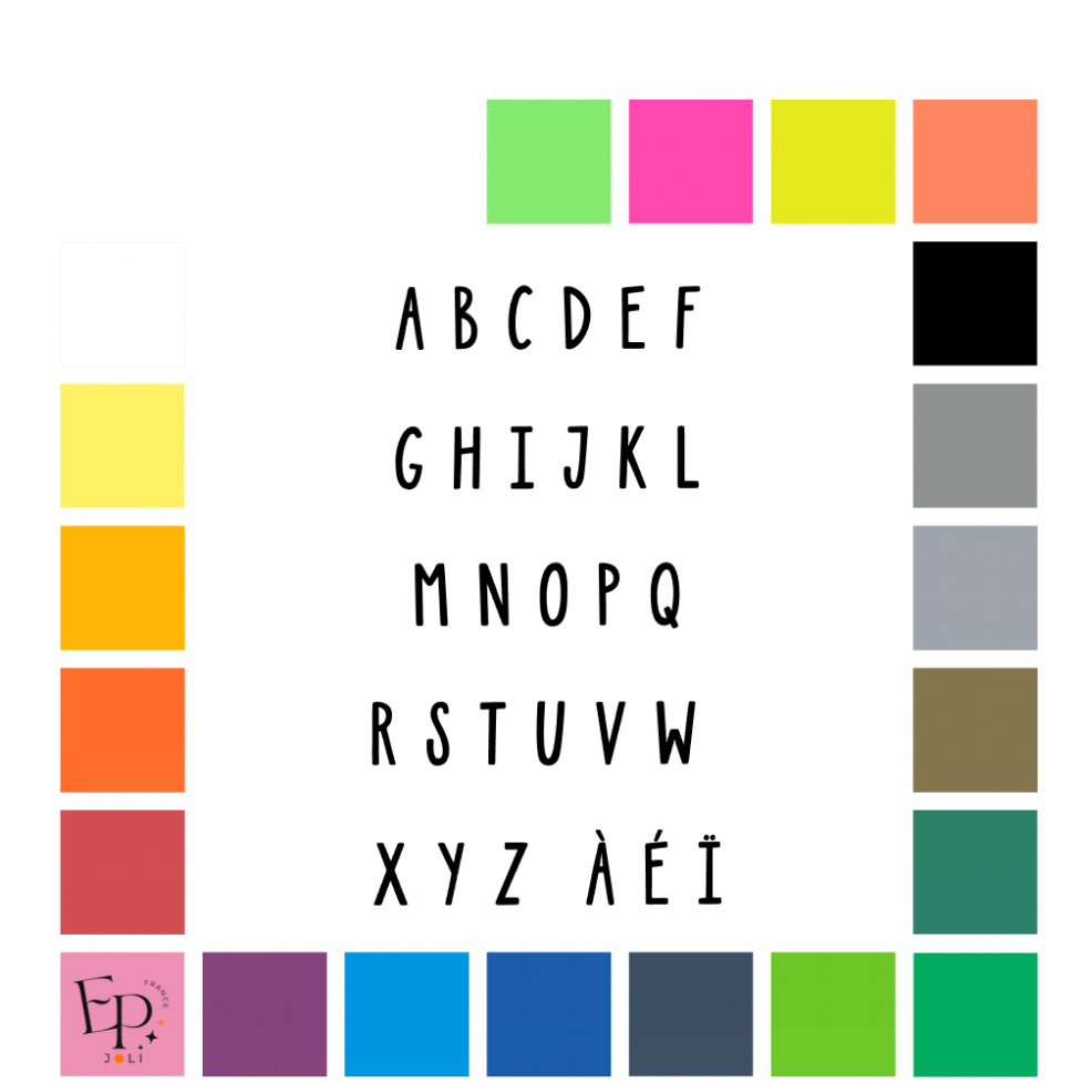 Lettres majuscules à floquer style Confiture (police Jamberry) - Uni mat thermocollant Lettres majuscules à floquer style Confiture (police Jamberry) - Uni mat thermocollant
