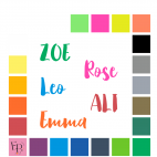 Prénoms en lettres majuscules et minuscules à floquer sans accent style Epais (police Realm) - Uni mat thermocollant