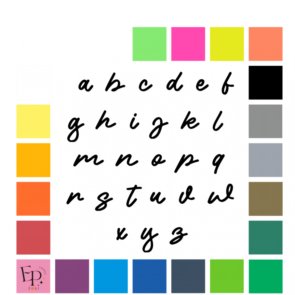 Lettres minuscules à floquer sans accent style Plage (police Sweet Beaches) - Uni mat thermocollant Lettres minuscules à floquer sans accent style Plage (police Sweet Beaches) - Uni mat thermocollant