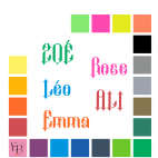 Prénoms en lettres majuscules et minuscules à floquer style Gothique (police Neo Thomasy) - Uni mat thermocollant