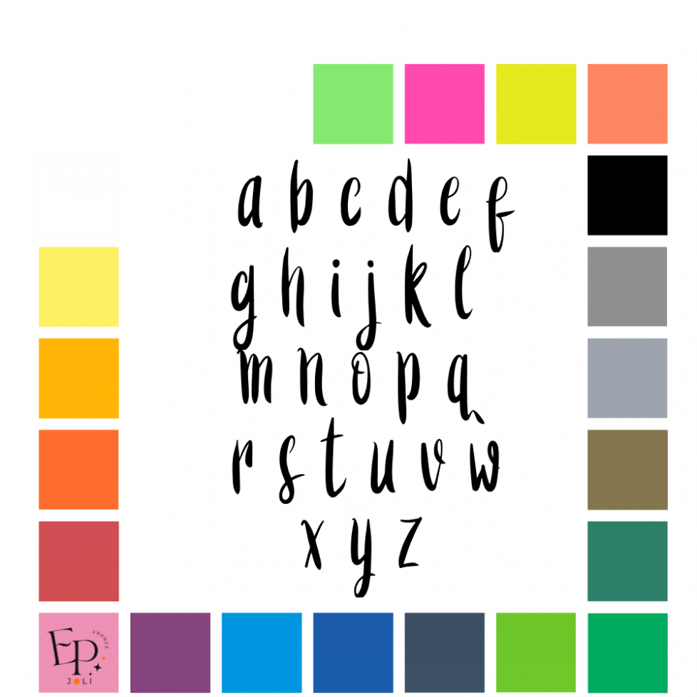 Lettres minuscules à floquer style Bête (police Beasty) - Uni mat thermocollant Lettres minuscules à floquer style Bête (police Beasty) - Uni mat thermocollant
