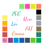 Prénoms en lettres majuscules et minuscules à floquer style Amie (police Besthie) - Uni mat thermocollant