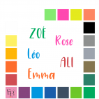 Prénoms en lettres majuscules et minuscules à floquer style Ciel (police Sunset Skies) - Uni mat thermocollant