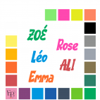 Prénoms en lettres à floquer style Berceau (police Birtlove italic) - Uni mat thermocollant