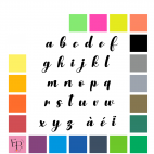 Lettres minuscules à floquer style Gourmandise (police Christova italic) - Uni mat thermocollant