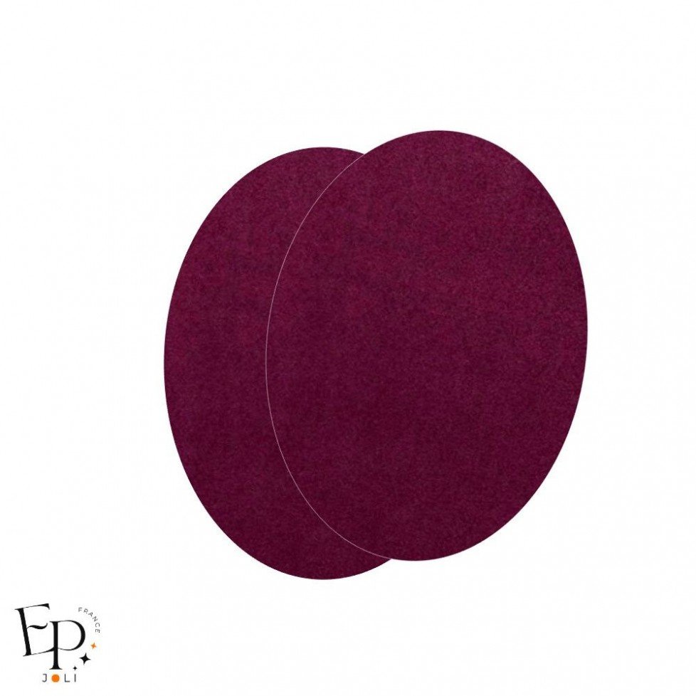 Paire de Genouillères / Coudières thermocollantes enfants en Suédine coloris Prune Paire de Genouillères / Coudières thermocollantes enfants en Suédine coloris Prune