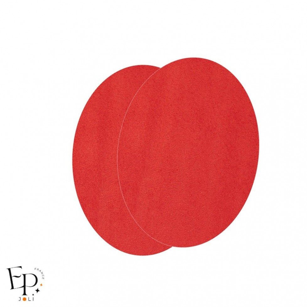 Paire de Genouillères / Coudières thermocollantes enfants en Suédine coloris Rouge Vermillon Paire de Genouillères / Coudières thermocollantes enfants en Suédine coloris Rouge Vermillon