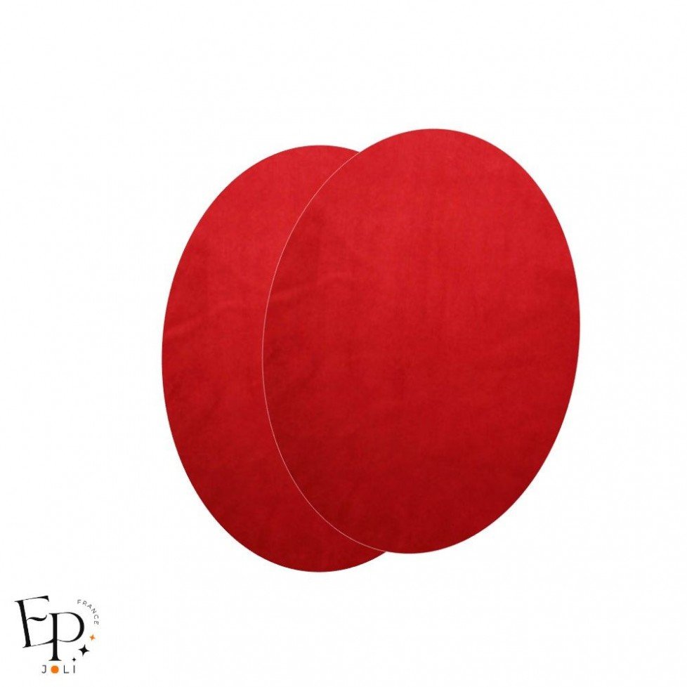 Paire de Genouillères / Coudières thermocollantes enfants en Suédine coloris Rouge Paire de Genouillères / Coudières thermocollantes enfants en Suédine coloris Rouge