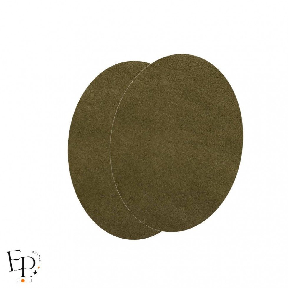 Paire de Genouillères / Coudières thermocollantes enfants en Suédine coloris Vert Mousse Paire de Genouillères / Coudières thermocollantes enfants en Suédine coloris Vert Mousse
