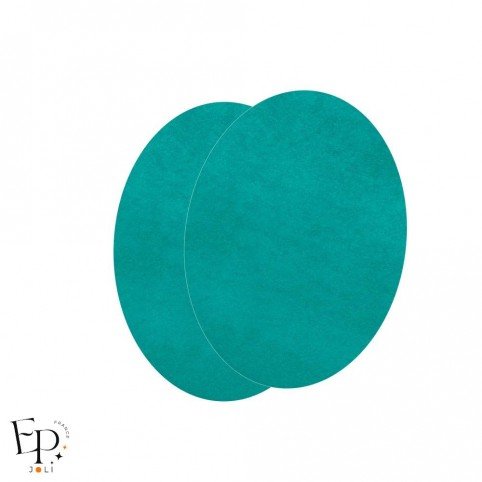 Paire de Genouillères / Coudières thermocollantes enfants en Suédine coloris Bleu paon
