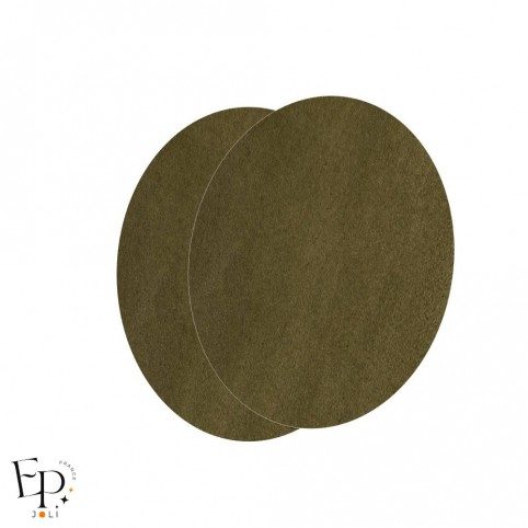 Paire de Genouillères / Coudières thermocollantes enfants en Suédine coloris Vert mousse