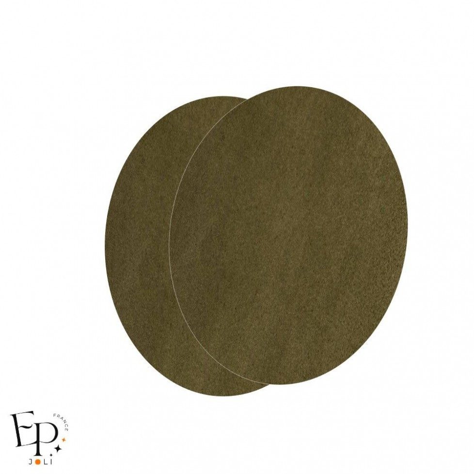 Paire de Genouillères / Coudières thermocollantes enfants en Suédine coloris Vert mousse