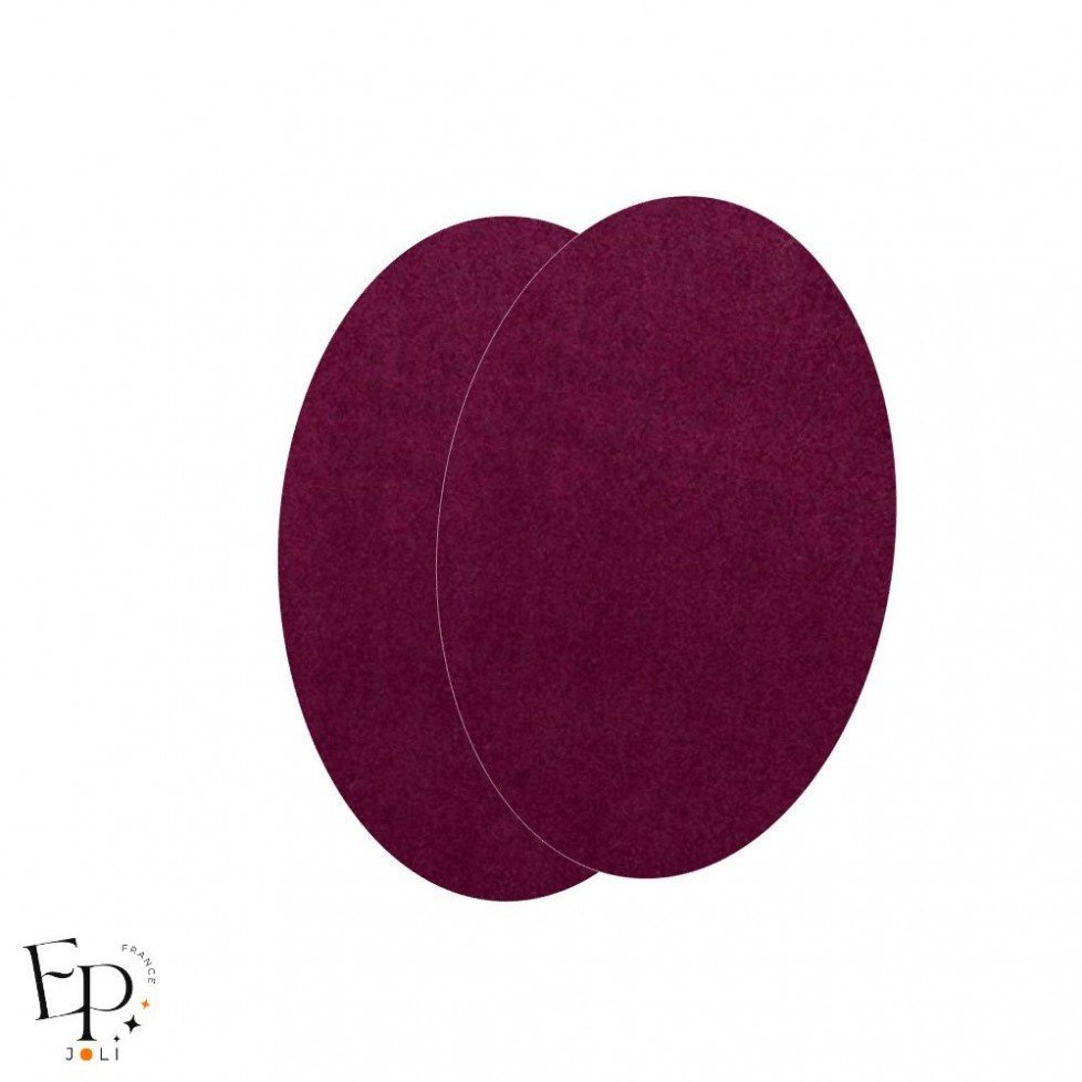 Paire de Genouillères / Coudières thermocollantes enfants en Suédine coloris Prune Paire de Genouillères / Coudières thermocollantes enfants en Suédine coloris Prune