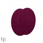 Paire de Genouillères / Coudières thermocollantes enfants en Suédine coloris Prune